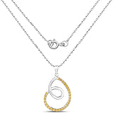0.31 Carat Genuine Yellow Diamond .925 Sterling Silver Pendant