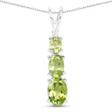 1.43 Carat Genuine Peridot .925 Sterling Silver Pendant