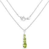 1.43 Carat Genuine Peridot .925 Sterling Silver Pendant