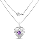 0.70 Carat Genuine Amethyst .925 Sterling Silver Pendant