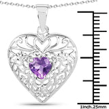 0.70 Carat Genuine Amethyst .925 Sterling Silver Pendant