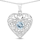 0.80 Carat Genuine Blue Topaz .925 Sterling Silver Pendant