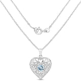 0.80 Carat Genuine Blue Topaz .925 Sterling Silver Pendant