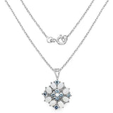 1.60 Carat Genuine Opal & Blue Topaz .925 Sterling Silver Pendant