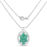0.98 Carat Genuine Emerald .925 Sterling Silver Pendant