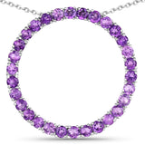 3.00 Carat Genuine Amethyst .925 Sterling Silver Pendant