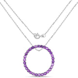3.00 Carat Genuine Amethyst .925 Sterling Silver Pendant
