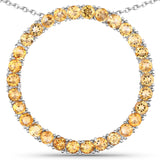3.00 Carat Genuine Citrine .925 Sterling Silver Pendant