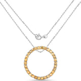3.00 Carat Genuine Citrine .925 Sterling Silver Pendant