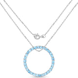 3.60 Carat Genuine Swiss Blue Topaz .925 Sterling Silver Pendant