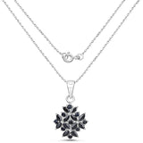 1.98 Carat Genuine Black Sapphire .925 Sterling Silver Pendant