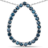 3.78 Carat Genuine London Blue Topaz .925 Sterling Silver Pendant