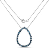 3.78 Carat Genuine London Blue Topaz .925 Sterling Silver Pendant