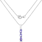 0.75 carat Genuine Tanzanite .925 Sterling Silver Pendant