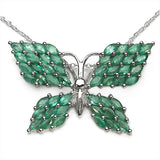 3.50 Carat Genuine Emerald .925 Sterling Silver Pendant