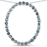 3.20 Carat Genuine Blue Sapphire .925 Sterling Silver Pendant