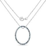 3.20 Carat Genuine Blue Sapphire .925 Sterling Silver Pendant