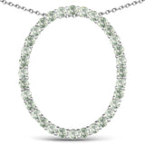 3.20 Carat Genuine Green Sapphire .925 Sterling Silver Pendant