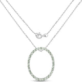 3.20 Carat Genuine Green Sapphire .925 Sterling Silver Pendant