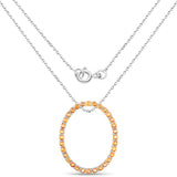 2.88 Carat Genuine Orange Sapphire .925 Sterling Silver Pendant