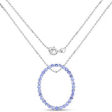 2.56 Carat Genuine Tanzanite .925 Sterling Silver Pendant