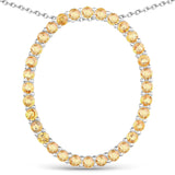 3.84 Carat Genuine Yellow Sapphire .925 Sterling Silver Pendant