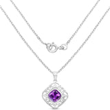 5.10 Carat Genuine Amethyst .925 Sterling Silver Pendant
