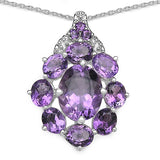 4.96 Carat Genuine Amethyst Sterling Silver Pendant