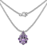 4.96 Carat Genuine Amethyst Sterling Silver Pendant