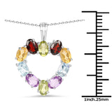 4.58 Carat Genuine Multi Stones .925 Sterling Silver Pendant