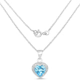 2.10 Carat Genuine Swiss Blue Topaz .925 Sterling Silver Pendant