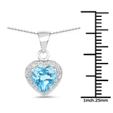 2.10 Carat Genuine Swiss Blue Topaz .925 Sterling Silver Pendant