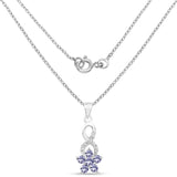 0.74 Carat Genuine Tanzanite & White Topaz .925 Sterling Silver Pendant