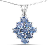 1.98 Carat Genuine Blue Sapphire .925 Sterling Silver Pendant