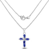 0.85 Carat Genuine Tanzanite .925 Sterling Silver Pendant