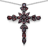7.66 Carat Genuine Garnet .925 Sterling Silver Pendant
