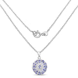 1.86 Carat Genuine Tanzanite & White Diamond .925 Sterling Silver Pendant