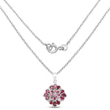 3.60 Carat Genuine Rhodolite & White Topaz .925 Sterling Silver Pendant