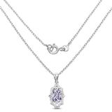 1.03 Carat Genuine Tanzanite & White Topaz .925 Sterling Silver Pendant
