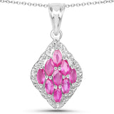 1.26 Carat Genuine Ruby .925 Sterling Silver Pendant