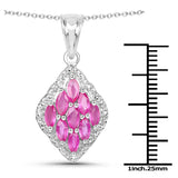 1.26 Carat Genuine Ruby .925 Sterling Silver Pendant