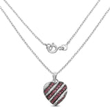1.56 Carat Genuine Ruby and White Topaz .925 Sterling Silver Pendant
