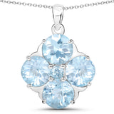 12.61 Carat Genuine Blue Topaz .925 Sterling Silver Pendant