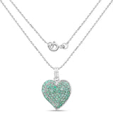 3.24 Carat Genuine Emerald .925 Sterling Silver Pendant