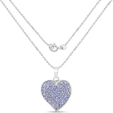3.97 Carat Genuine Tanzanite .925 Sterling Silver Pendant