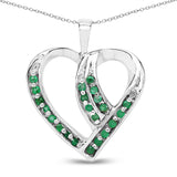 0.43 Carat Genuine Emerald .925 Sterling Silver Pendant