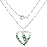 0.43 Carat Genuine Emerald .925 Sterling Silver Pendant