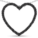 0.54 Carat Genuine Black Diamond Sterling Silver Pendant