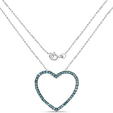 0.60 Carat Genuine Blue Diamond .925 Sterling Silver Pendant