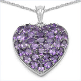 5.89 Carat Genuine Amethyst Sterling Silver Pendent